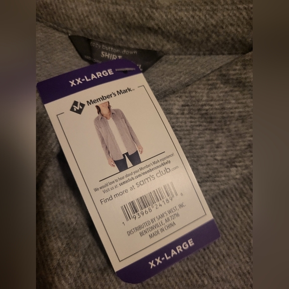 Women's Member's Mark cozy button down Shacket XXL - Picture 6 of 6